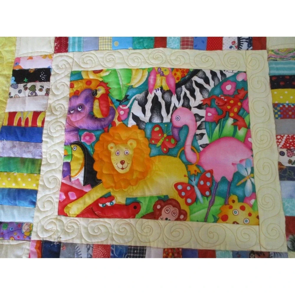 Bright Modern Handmade Lap / Childs Quilt 35